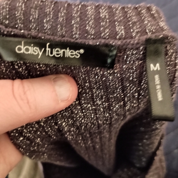 2 FOR $30 DAISY FUENTES purple Long-Sleeve Dress with Metallic Threading(#1,021) - Picture 2 of 7